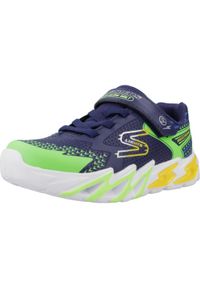 skechers - Buty do chodzenia dla dzieci Skechers Rymt Flex Glow. Zapięcie: rzepy. Kolor: niebieski. Materiał: materiał. Szerokość cholewki: normalna. Sport: turystyka piesza