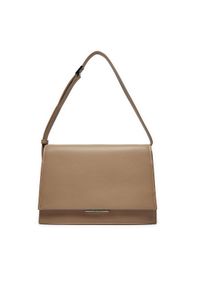 Calvin Klein Torebka Ck Linear Shoulder Bag K60K612158 Beżowy. Kolor: beżowy. Materiał: skórzane