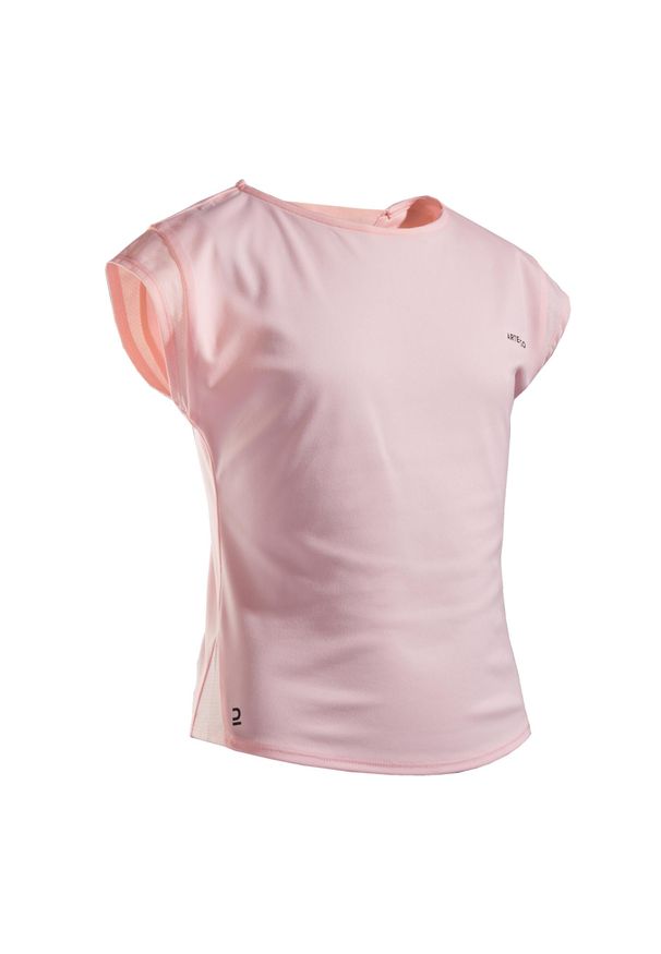 ARTENGO - Koszulka do tenisa dla dziewczynek Artengo TTS500. Kolor: różowy. Materiał: materiał, poliester, elastan. Sport: tenis