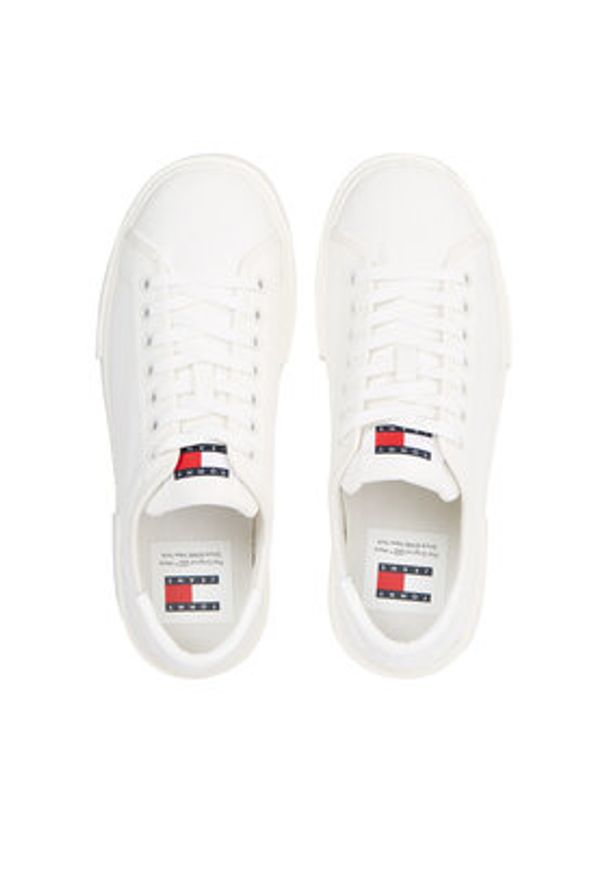 Tommy Jeans Sneakersy Tjw Foxing Flatform Sneaker EN0EN02480 Biały. Kolor: biały. Materiał: materiał