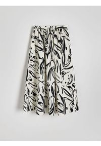 Reserved - Spódnica ze wzorzystej tkaniny - czarny. Kolor: czarny. Materiał: tkanina #1