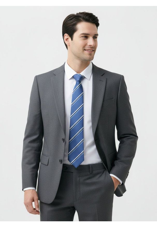 Klasyczny Krawat Klubowy - Alties - Niebieski, w Prążek. Kolor: niebieski. Materiał: tkanina. Wzór: prążki. Styl: klasyczny