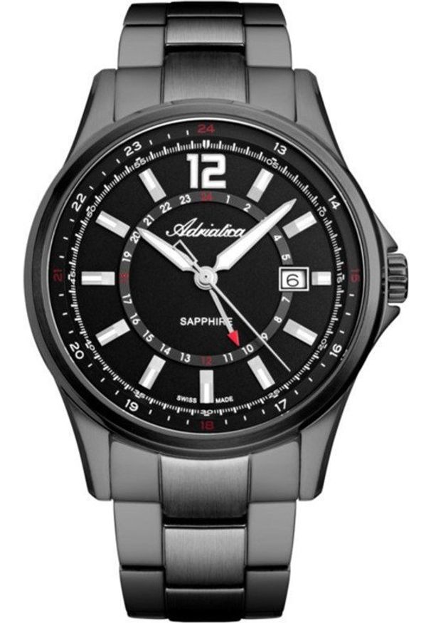 Zegarek Adriatica Zegarek męski Adriatica A8325.S154Q czarny. Kolor: czarny