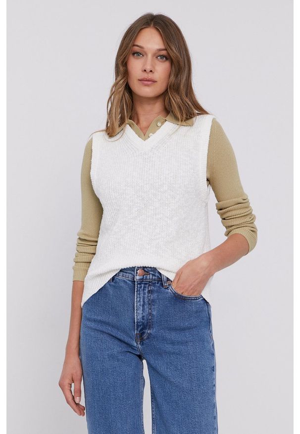 Samsoe & Samsoe - Samsoe Samsoe - Sweter. Okazja: na co dzień. Kolor: biały. Styl: casual