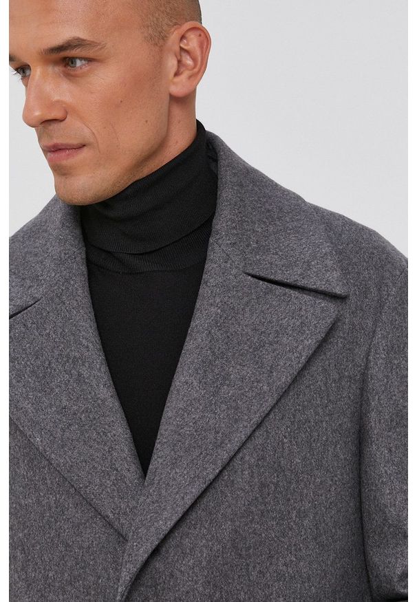 TOMMY HILFIGER - Tommy Hilfiger Płaszcz męski kolor szary przejściowy. Okazja: na co dzień. Kolor: szary. Styl: casual