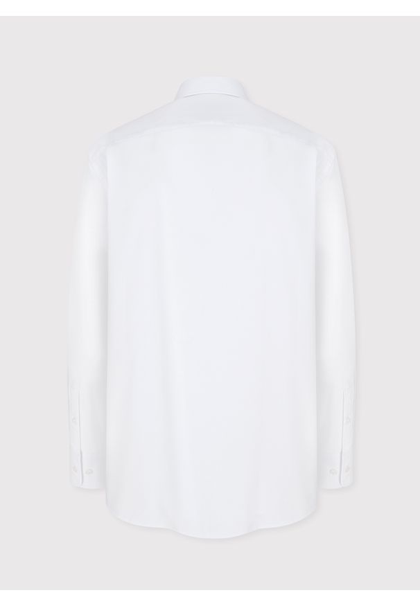 Pako Lorente - Biała bawełniana koszula męska. Kolor: biały, czarny. Materiał: bawełna. Długość rękawa: długi rękaw. Długość: długie. Wzór: gładki