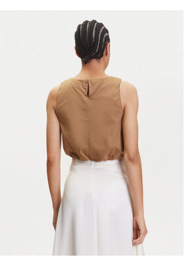 Marella Top Chiatta 2515161132 Brązowy Regular Fit. Kolor: brązowy. Materiał: bawełna