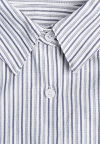 Born2be - Niebieska Koszula z Bawełną w Paski Ozdobiona Haftem Sercem Sewriva. Okazja: na co dzień. Typ kołnierza: kołnierzyk klasyczny. Kolor: niebieski. Materiał: bawełna. Wzór: aplikacja, haft, paski. Styl: casual, klasyczny #2