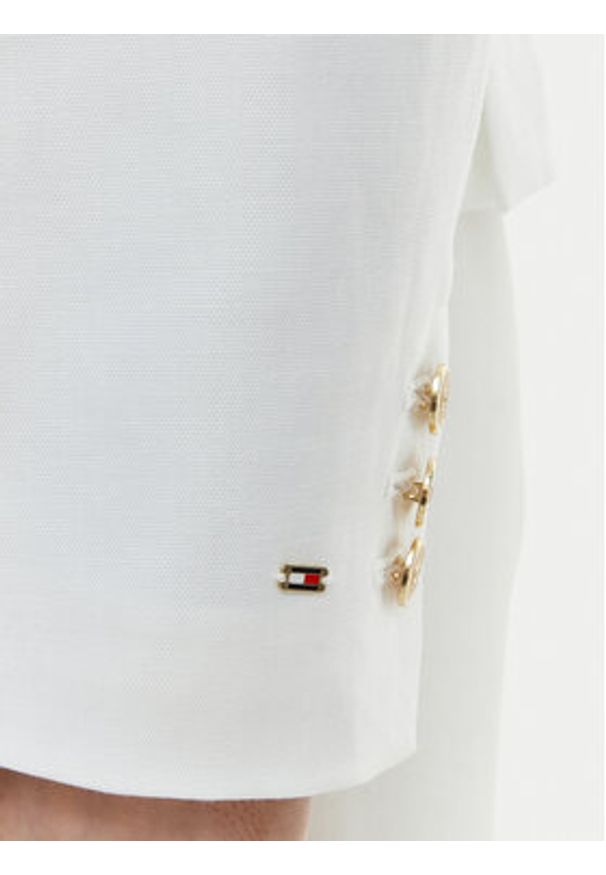 TOMMY HILFIGER - Tommy Hilfiger Marynarka WW0WW49335 Biały Slim Fit. Kolor: biały. Materiał: syntetyk