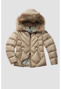 Blauer USA - BLAUER Alicia Beżowa kurtka damska Short Jackets, Rozmiar S. Kolor: beżowy. Materiał: poliamid. Styl: wizytowy