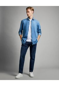 FAY - Jeansowa koszula z francuskim kołnierzem. Kolor: niebieski. Materiał: jeans. Długość rękawa: długi rękaw. Długość: długie. Styl: klasyczny