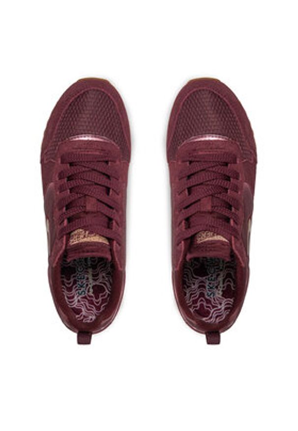 skechers - Skechers Sneakersy Goldn Gurl 111/BURG Bordowy. Kolor: czerwony. Materiał: materiał