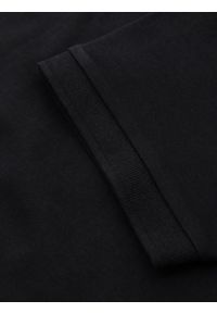 Ombre Clothing - Koszulka męska polo z dekoltem na zamek - czarna V6 - Rozmiar: M. Okazja: na co dzień. Typ kołnierza: polo. Kolor: czarny. Materiał: bawełna, elastan, dzianina. Styl: sportowy, casual, elegancki #5