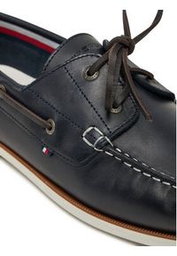 TOMMY HILFIGER - Tommy Hilfiger Półbuty Th Boat Shoe Core Lth FM0FM05569 Granatowy. Kolor: niebieski. Materiał: skóra