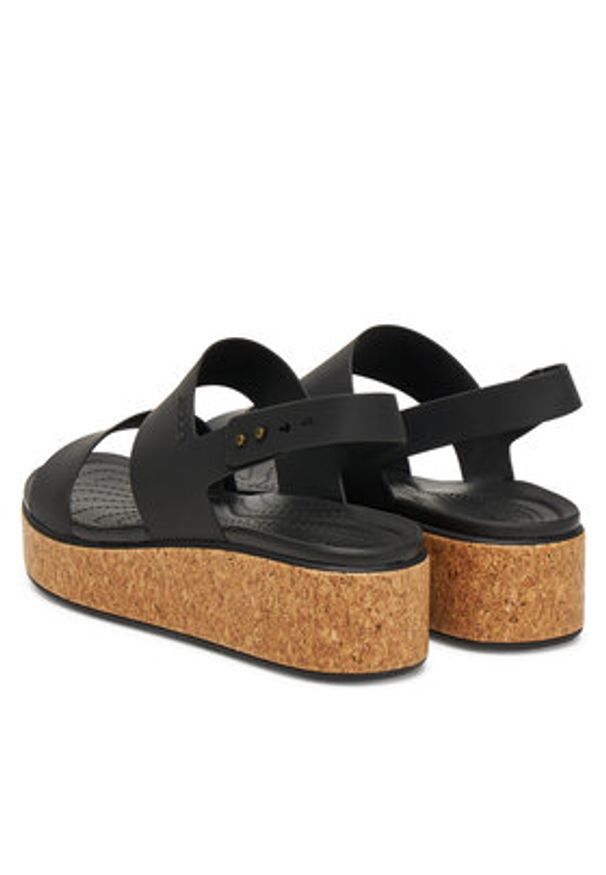 Crocs Sandały Brooklyn Cork Low Wedge 211144 Czarny. Kolor: czarny