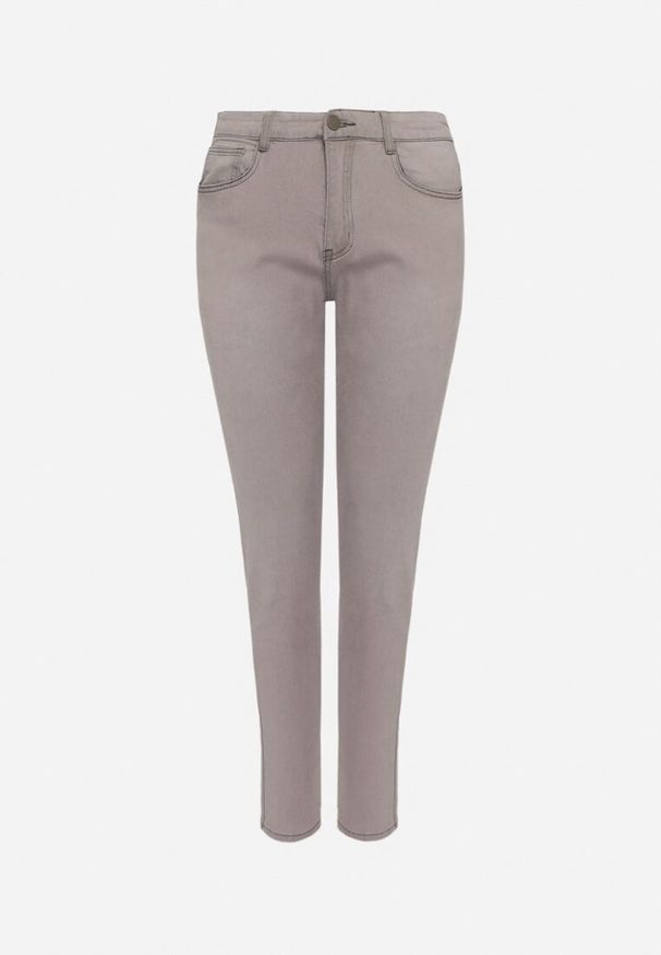 Born2be - Ciemnoszare Jeansy Skinny z Wysokim Stanem Nevettas. Stan: podwyższony. Kolor: szary. Długość: długie. Styl: elegancki, klasyczny