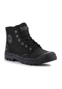 Buty do chodzenia męskie Palladium Pampa HI Supply Lth. Wysokość cholewki: za kostkę. Zapięcie: sznurówki. Kolor: czarny. Materiał: materiał, syntetyk. Szerokość cholewki: normalna. Sport: turystyka piesza #1