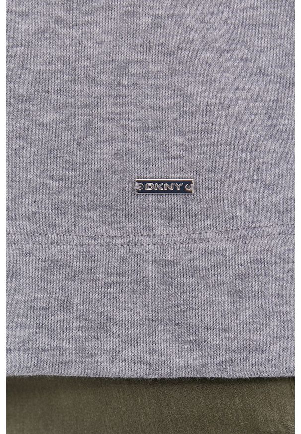 DKNY - Dkny - Bluza. Okazja: na co dzień. Kolor: szary. Materiał: koronka. Długość rękawa: długi rękaw. Długość: długie. Styl: casual