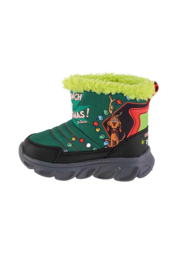 skechers - Buty zimowe chłopięce, Skechers Dr. Seuss Hypno-Flash 3.0 Too Late To Be Good. Kolor: zielony. Sezon: zima. Styl: sportowy. Model: Skechers Sport. Sport: turystyka piesza