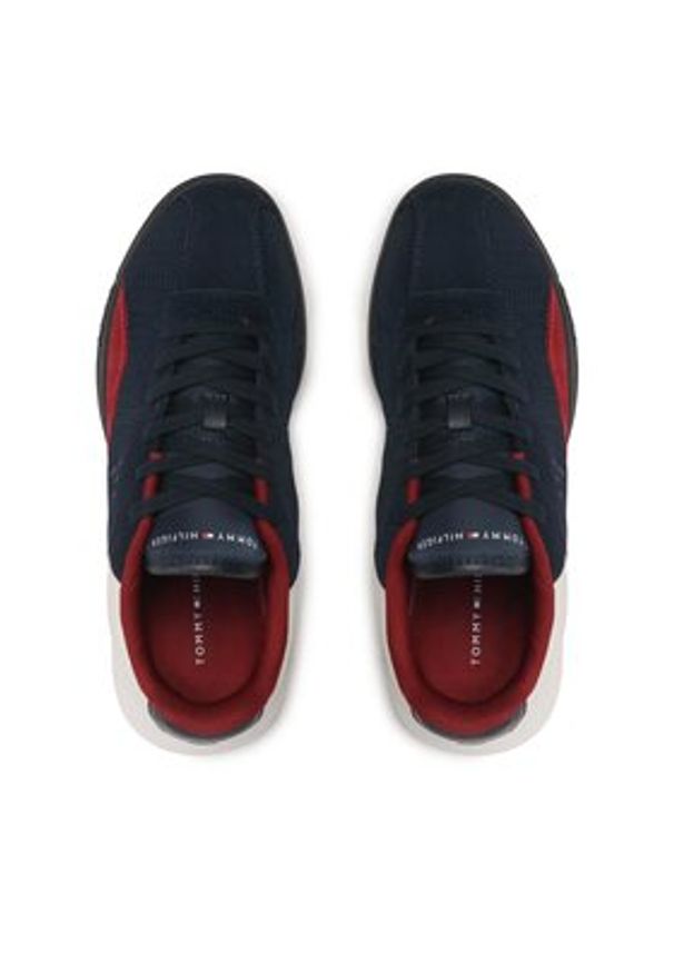 TOMMY HILFIGER - Tommy Hilfiger Sneakersy Retro Modern Runner Mix FM0FM04363 Granatowy. Kolor: niebieski. Materiał: zamsz, skóra