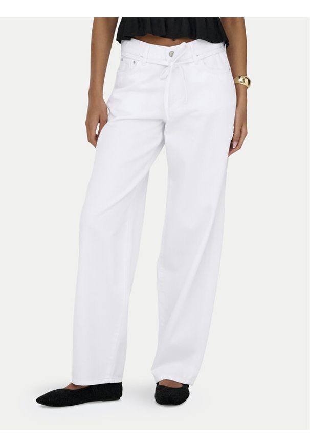 only - ONLY Jeansy Gianna 15363227 Biały Balloon Fit. Kolor: biały
