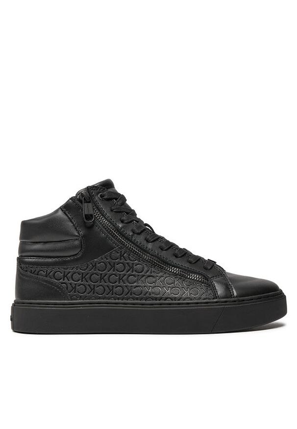 Calvin Klein Sneakersy High Top Lace Up W/ Zip Mono HM0HM01497 Czarny. Kolor: czarny. Materiał: skóra