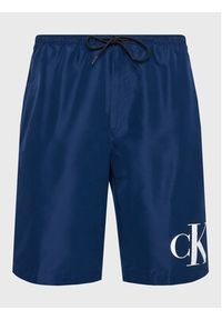 Calvin Klein Swimwear Szorty kąpielowe KM0KM00805 Granatowy Regular Fit. Kolor: niebieski. Materiał: syntetyk #4