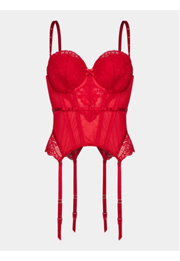 Hunkemöller Biustonosz top Mariah Bustier 203565 Czerwony. Kolor: czerwony. Materiał: syntetyk