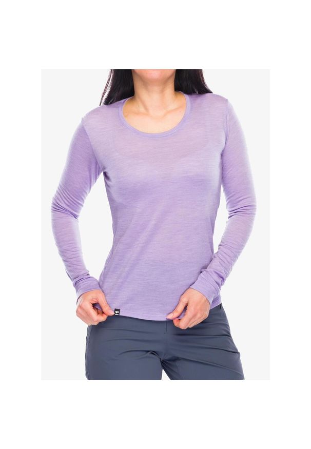 MONS ROYALE - Longsleeve damski Mons Royale Zephyr Merino Tencel Long Sleeve. Kolor: fioletowy. Długość rękawa: długi rękaw