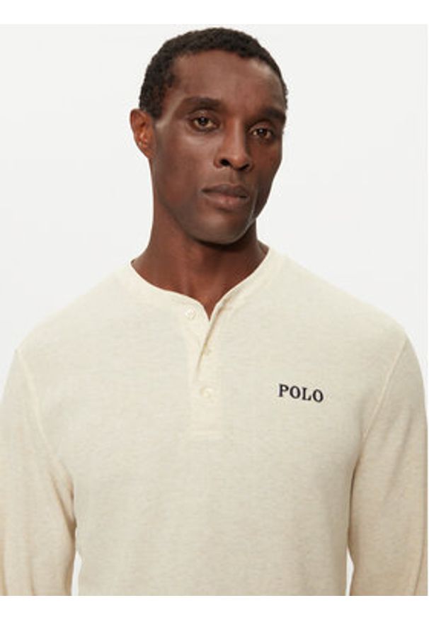 Polo Ralph Lauren Longsleeve 714950609005 Écru Slim Fit. Typ kołnierza: polo. Materiał: bawełna, syntetyk. Długość rękawa: długi rękaw