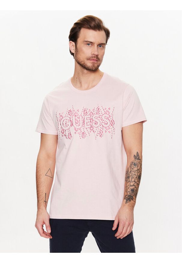 Guess T-Shirt M3GI15 K8FQ4 Różowy Regular Fit. Kolor: różowy. Materiał: bawełna