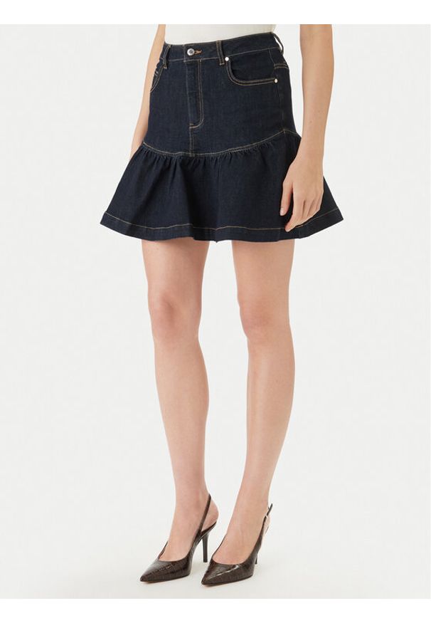 Morgan Spódnica jeansowa 261-JSOUBIA Granatowy Regular Fit. Kolor: niebieski. Materiał: syntetyk