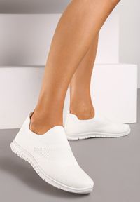 Born2be - Białe Buty Sportowe Galithusa. Zapięcie: bez zapięcia. Kolor: biały. Materiał: materiał. Szerokość cholewki: normalna #5