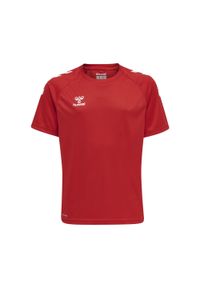 Koszulka dziecięca Hummel hmlCore. Kolor: czerwony, wielokolorowy, różowy. Materiał: materiał. Wzór: jodełka, nadruk. Sport: piłka ręczna #1