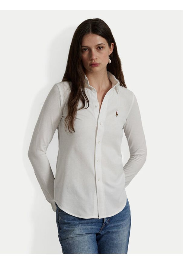 Polo Ralph Lauren Koszula Heidi 211664427003 Biały Slim Fit. Typ kołnierza: polo. Kolor: biały. Materiał: bawełna