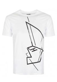 Les Hommes T-shirt | LKT219-700P | Round Neck T-Shirt | Mężczyzna | Biały. Okazja: na co dzień. Kolor: biały. Materiał: bawełna. Wzór: nadruk. Styl: casual #5
