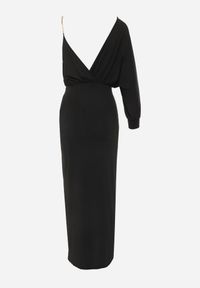 Born2be - Czarna Asymetryczna Sukienka Maxi na Jedno Ramię z Łańcuszkiem Przy Ramieniu Kesilli. Kolor: czarny. Materiał: wiskoza. Sezon: lato. Typ sukienki: asymetryczne. Styl: elegancki. Długość: maxi #8
