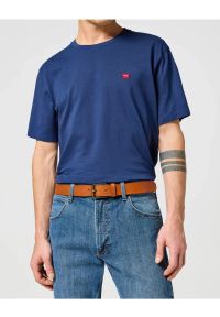 Wrangler - WRANGLER MĘSKI PASEK SKÓRZANY LEATHER BELT COGNAC 112358070 PREMIUM W0N7014672. Materiał: skóra. Wzór: paski. Styl: klasyczny