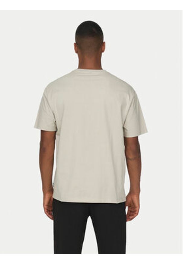 Only & Sons T-Shirt Fred 22022532 Beżowy Relaxed Fit. Kolor: beżowy. Materiał: bawełna