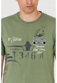 Aeronautica Militare - AERONAUTICA MILITARE Zielony t-shirt męski. Kolor: zielony. Długość rękawa: krótki rękaw. Długość: krótkie. Wzór: haft #7