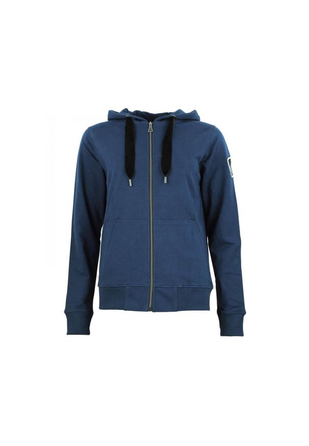 PEAK MOUNTAIN - Damska bawełniana bluza rozpinana na całej długości Peak Mountain French Terry. Kolor: niebieski, szary, wielokolorowy. Materiał: bawełna