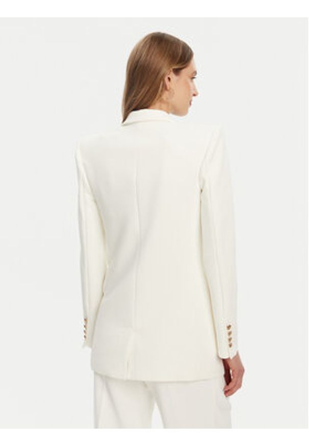 Elisabetta Franchi Marynarka GI-147-51E2 -V700 Biały Regular Fit. Kolor: biały. Materiał: syntetyk