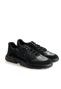 Geox Sneakersy "U Smoother" | U04AFA08522 | U Smoother | Mężczyzna | Czarny. Nosek buta: okrągły. Kolor: czarny. Materiał: skóra ekologiczna #1