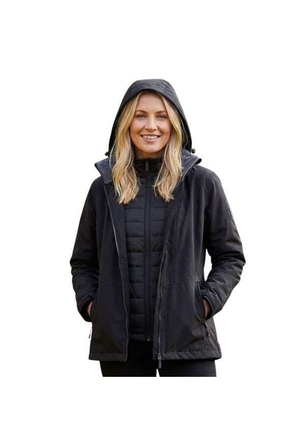Kurtka trekkingowa damska Regatta Shirgley Ash 3w1z membraną 10K. Kolor: czarny. Materiał: poliester