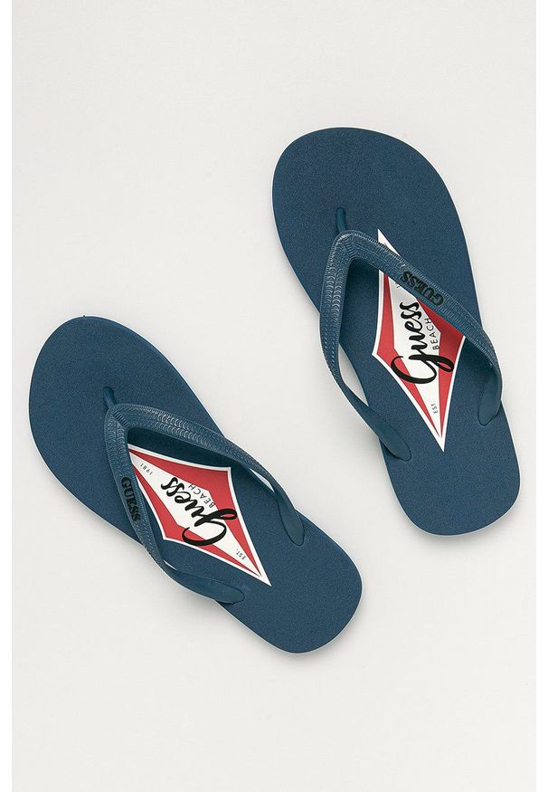Guess - Japonki. Kolor: niebieski. Materiał: guma