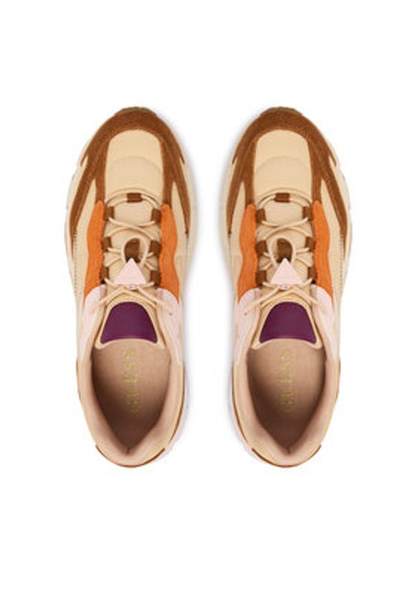 Guess Sneakersy FLTBRZ LEP12 Beżowy. Kolor: beżowy. Materiał: materiał