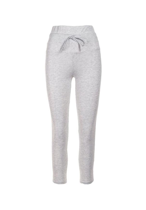 Born2be - Jasnoszare Legginsy Mariris. Stan: podwyższony. Kolor: szary. Materiał: dzianina. Długość: krótkie
