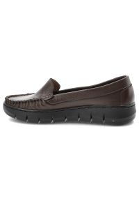 Czekoladowe Półbuty Armodo Skórzane Buty Damskie. Okazja: na co dzień, do pracy. Kolor: brązowy. Materiał: skóra. Styl: casual, elegancki #3