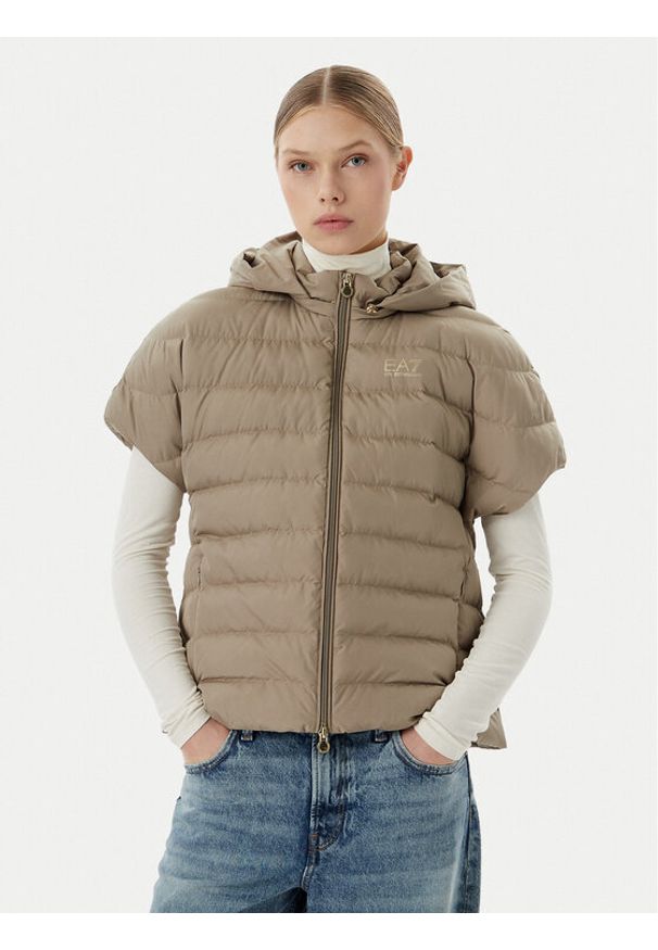 EA7 Emporio Armani Bezrękawnik 7W000477 AF12476 U6167 Beżowy Regular Fit. Kolor: beżowy. Materiał: syntetyk. Długość rękawa: bez rękawów