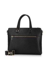 Wittchen - Damska torba na laptopa 12” skórzana z etui. Kolor: czarny. Materiał: skóra. Wzór: kwiaty, aplikacja, haft, kolorowy. Styl: elegancki #5